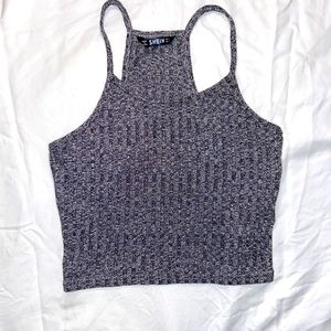Gray Racerback Cropped Tank